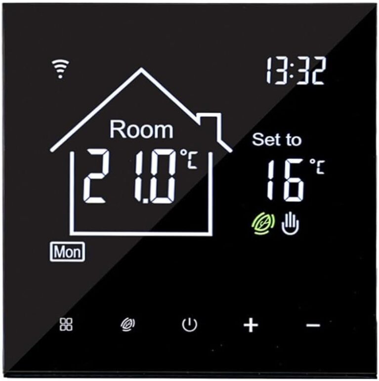 WiFi Smart Thermostat, Programmable Digital Temperature Controller for Underfloor Heating 16A & Electric Heaters | Energy Saving, Remote App Control, Compatible with Smart Home Systems