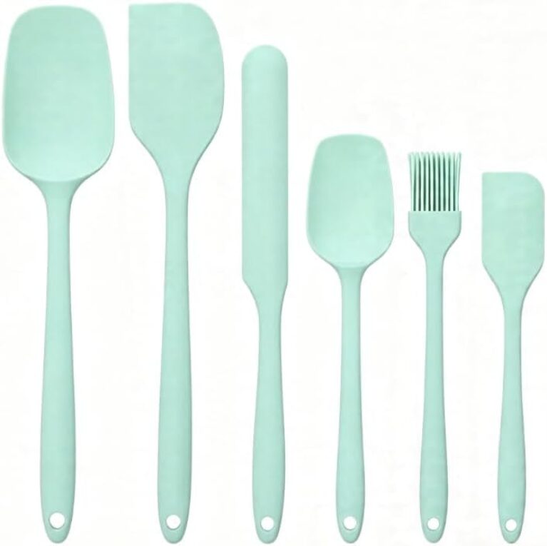 3PCS Set Non-Stick Silicone Cream Scraper,Household Baking Pastry Brushes Bread Cake Butter Spatula Kitchen Baking Tool (6PCS Green)