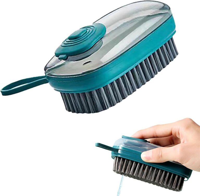 Automatic Liquid Addition Laundry Brush, Liquid Soap Cleaning Brush, Automatic Dispensing Scrub Brush for Clothes, Shoes and Fabrics, Soft Bristle Cleaning Tool