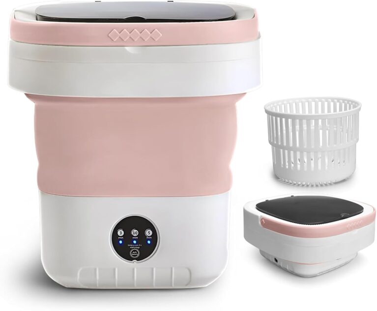 Smliekate Portable washing machine,Mini Washer, 12L upgraded large capacity foldable Washer, 3 Modes Timing Cleaning, for Socks, Baby Clothes, Towels and Small Items - Pink
