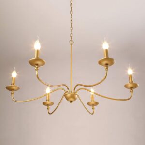 OYDAS Gold Farmhouse Chandelier, 6-...