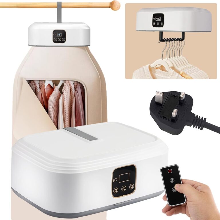 Mylindde Portable Clothes Dryer, Small Dryer Machine, Electric Clothes Dryer with Remote Dryer&Bag, Mini Laundry Dryers, Suitable for Underwear, Baby Clothes, Light Clothes