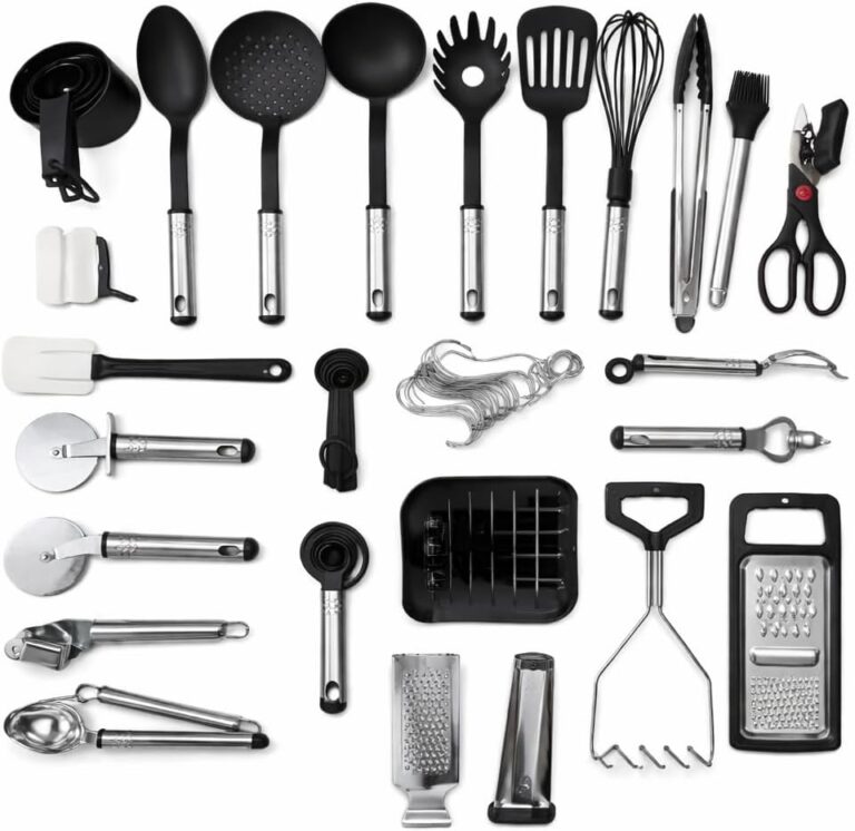 Joy Kit Kitchen Utensils Set – 24-Piece Silicone & Stainless Steel Cooking Tools Set, Nonstick Cookware Safe, Heat Resistant Kitchen Gadgets, Black