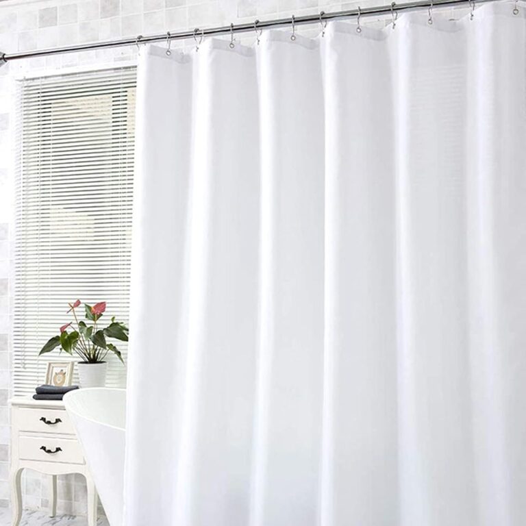 DEARARTBath Pure White Shower Curtain Quick Dry, 180cm × 180cm Cloth Shower Curtain with Grommet & Hooks, 100% Water Resistant Waterproof Washable, Easy Clean Easy Care