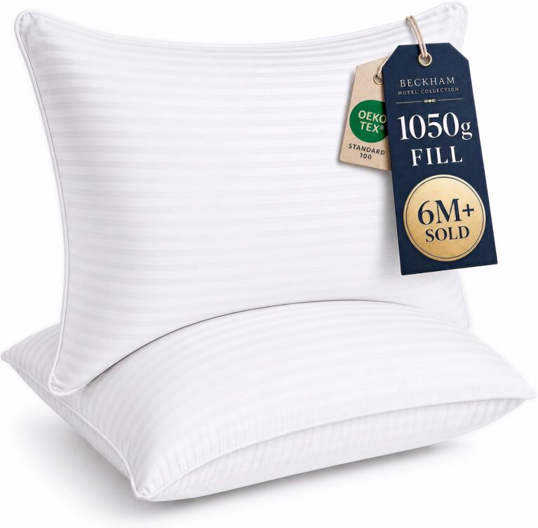 Beckham Hotel Collection Gel Pillow (2-Pack) - Luxury Plush Gel Pillow - Dust Mite Resistant & Hypoallergenic - Queen