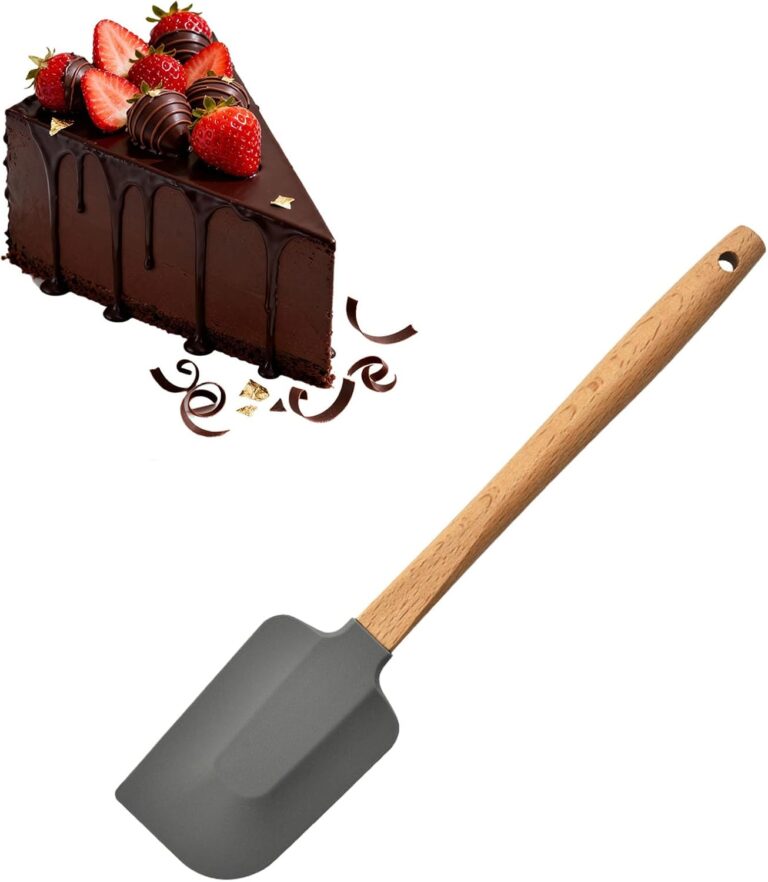 Silicone Spatula, Cooking Utensils, Kitchen Utensils, Round Wooden Handle, Cake Mixing Tool, Frosting Spreader, Suitable For Cooking, Baking, Cream Cake, Scraping Bowls Or Jars(Gery)