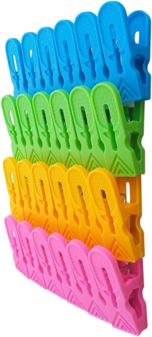 Plastic Clothes Pegs Set, 24 Pack, ...