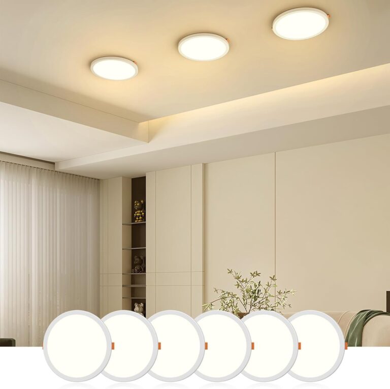 6 Pack 6 Inch Ceiling Light, 15W Ultra Thin LED Ceiling Light, Warm Light