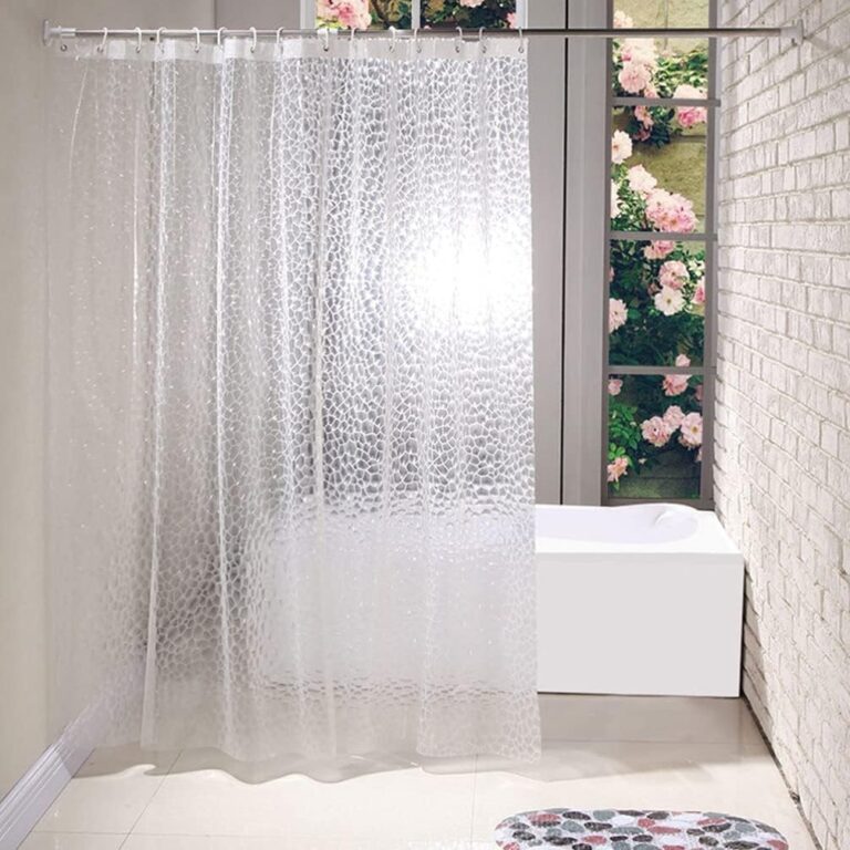 X spring Shower Curtain, 3D Water Cube PEVA Plastic Bathroom Curtain with Grommet Holes, Heavy Duty Clear Waterproof Shower Liner for Bathroom Decor(180x180cm)