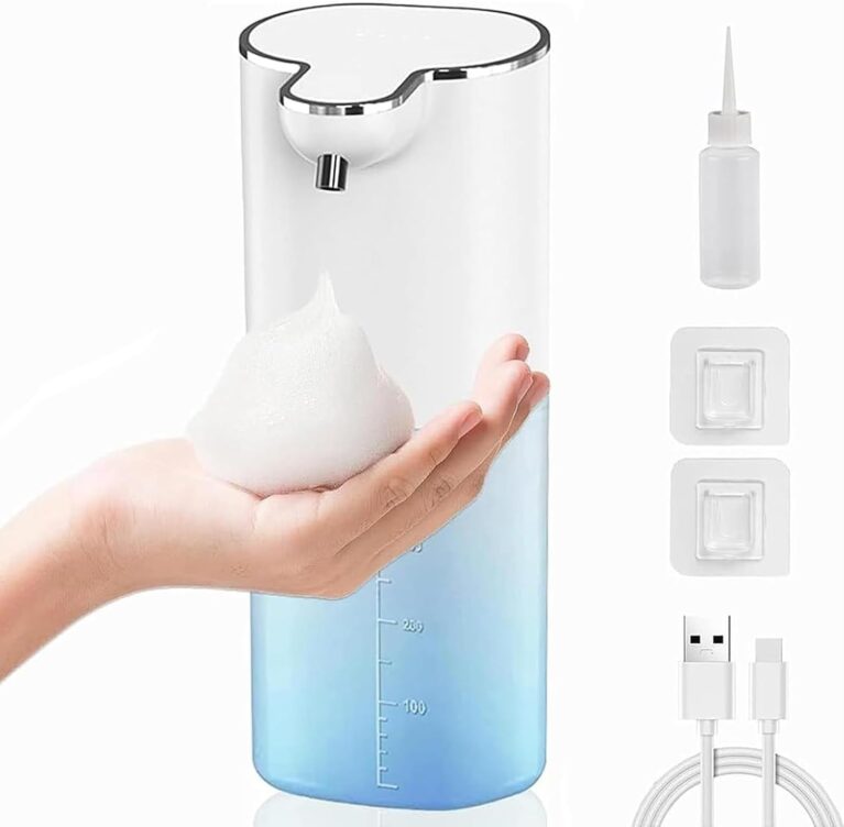 LinJie Automatic Soap Dispenser,400ml Rechargeable Touchless Foam Soap Dispenser,4-Level Adjustment Wall Mounted Waterproof Hand Soap Dispenser,Smart Sensor Soap Dispenser For Bathroom Kitchen