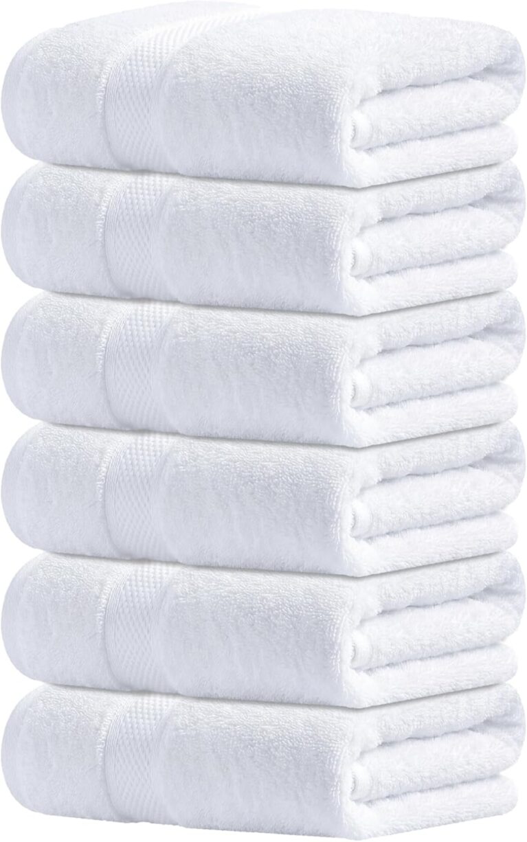 Infinitee Xclusives Premium White Hand Towels - Pack of 6, 40cm x 70cm Bathroom Hand Towel Set, Hotel & Spa Quality Hand Terry Towels for Bathroom, Highly Absorbent and Super Soft Bathroom Towels