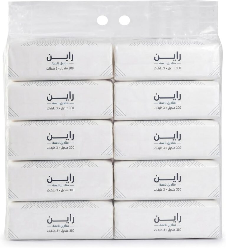 RHINE Facial Tissues 3-Ply, 300 Sheets per Pack, Set of 10