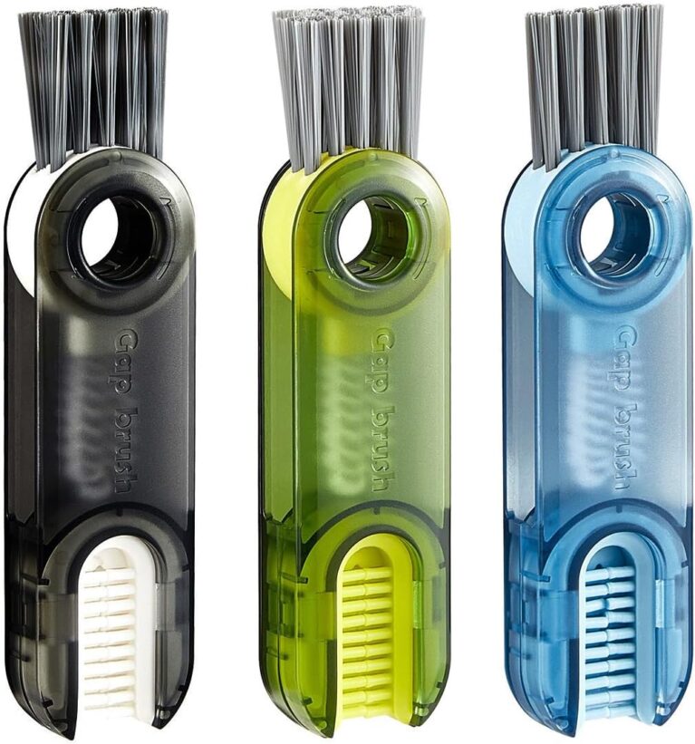 ECVV 3Pack Bottle Cleaner Brush Multifunctional Cleaning Brush U-Shaped Silicone Cup Lid Crevice Cleaning Brush Home Kitchen Cleaning Tools