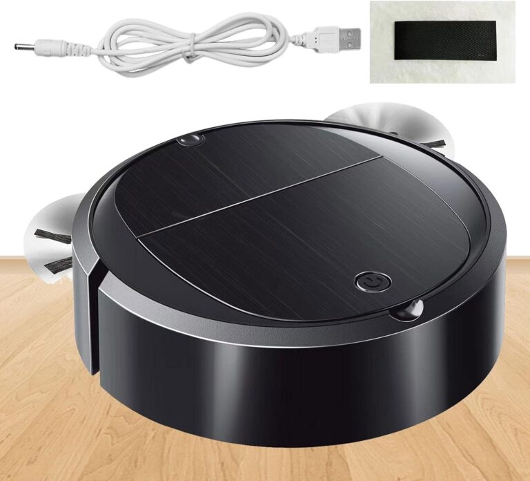NALACAL Robotic Vacuum Cleaner, Self Cleaning Sweeping Robot for Carpet and Floors, Black Plastic, Automatic Floor Vacuum with Advanced Technology for Home and Car Cleaning (8016 Charging Model Black)