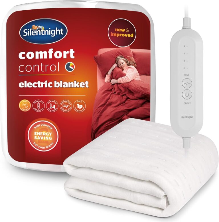 Silentnight Comfort Control Electric Blanket - Heated Underblanket with 3 Heat Settings, Fast Heat Up, Overheat Protection and Easy Fit Straps - Machine Washable - Single 135x72cm