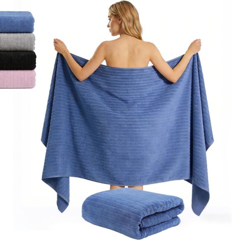 Microfiber Towel 90x180 cm 1 PCS Bath Towel Microfiber Soft, Durable and Light Weight, Soft Feel Towel, Bathroom, Shower, Pool, Super Soft Hotel Quality Towel (Blue, 90x180cm)