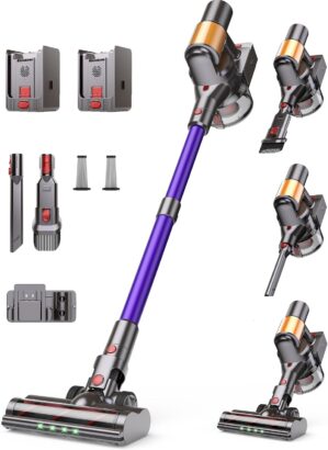 Cordless Vacuum Cleaner, 2 Batterie...