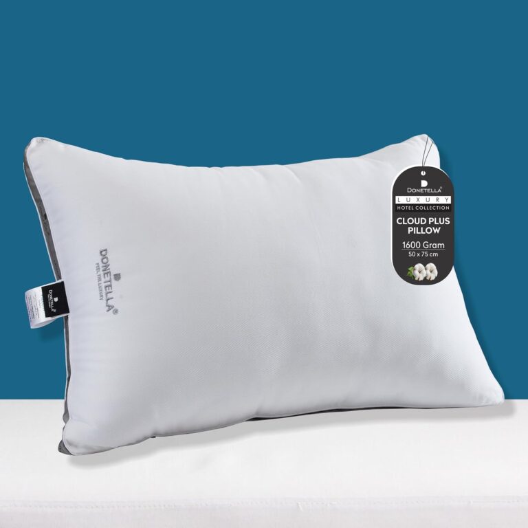 DONETELLA 1600 Gram Cotton Pillow - Luxury Down Alternative Filling, 100% Egyptian Cotton Cover, Skin-Friendly, Hotel Quality (1-Pack, 1600 g, 50 x 75 cm) (مخدة فندقية) (Pack Of 1 (Egyptian Cotton))