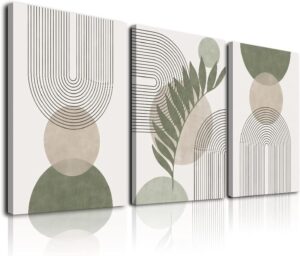 KBKBART Sage Green Boho Wall Art Se...