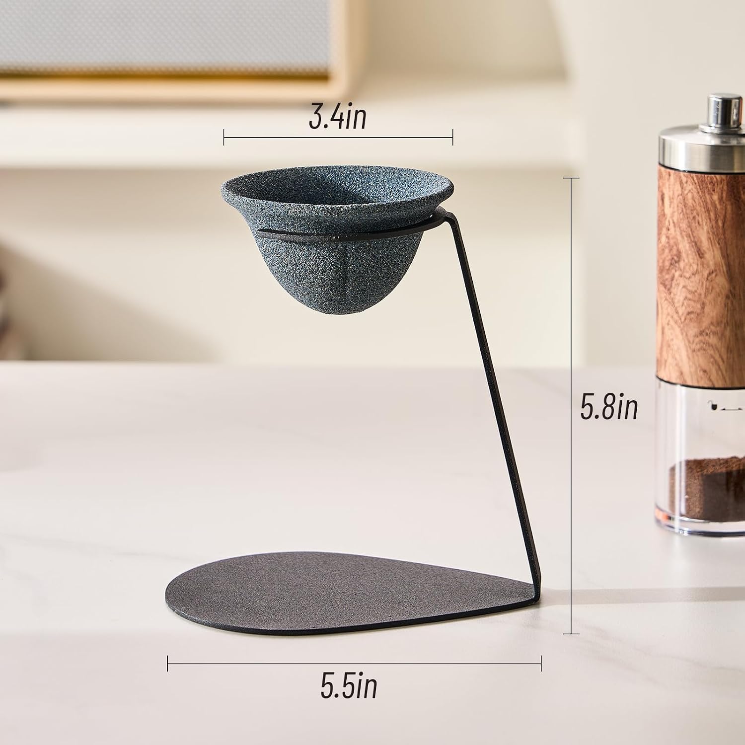 ALMEKAQUZ Creative Hand-Poured, Portable Coffee Dripper with Stand, Eco-Friendly Manual Pour Over Coffee Maker for Office, Travel, Home Brewing, Easy to Clean and Durable - الصورة 3