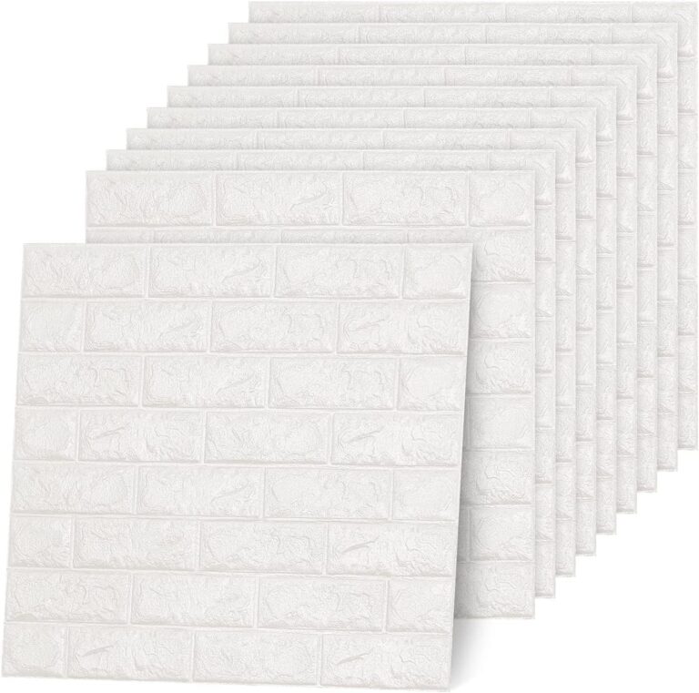SKY-TOUCH 20pcs 3D Wall Sticker Self-Adhesive Wall Panels : Anti-Collision Soft Package Decorative Wall Panel Waterproof Wallpaper for Living Room TV Wall Bedroom Home Decor (70×77cm) White