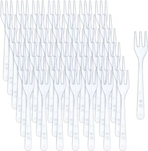 500 Pcs Clear Plastic Mini Forks 3....