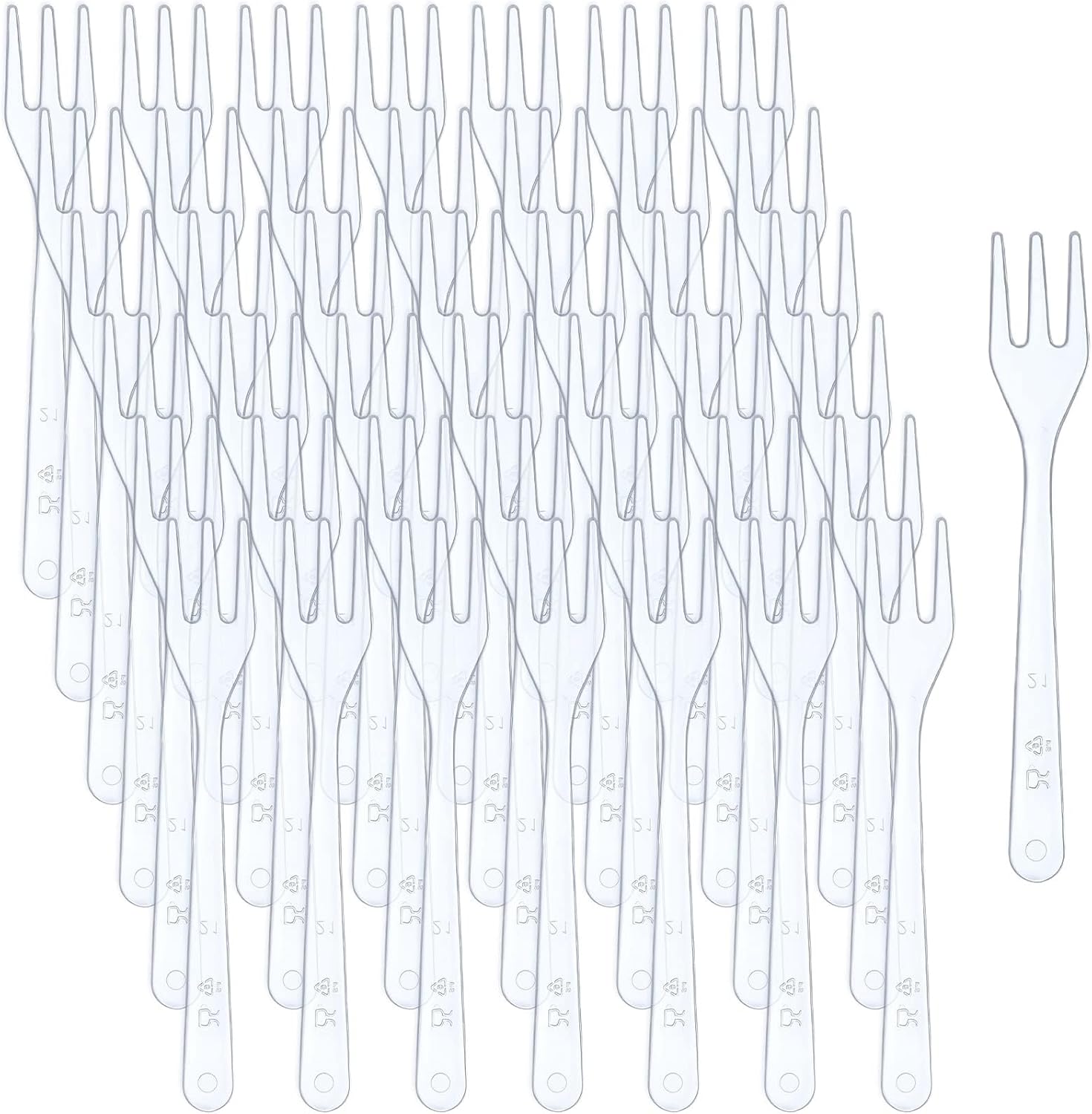 500 Pcs Clear Plastic Mini Forks 3.7 x 0.6 Inch, Small Disposable Appetizer Cocktail Tasting Forks, Tiny Fruit Dessert Cake Serving Utensils for Party, Wedding, Buffet, and Catering Events