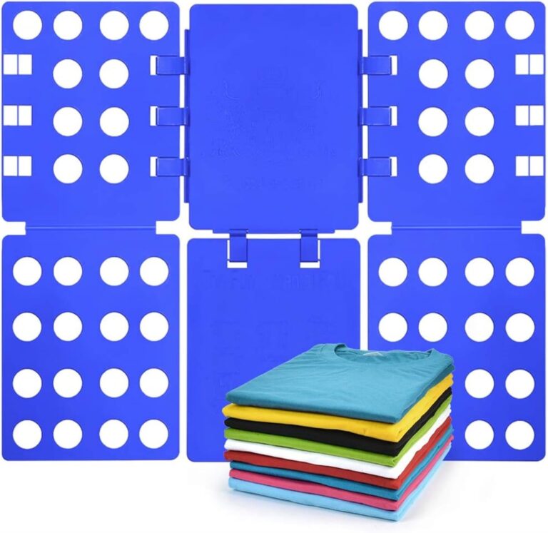 T-Shirt Folder - Durable Plastic Laundry Folding Board, Quick & Easy Clothes Organization Tool for Adults and Children, Home Storage Solution, (Blue)