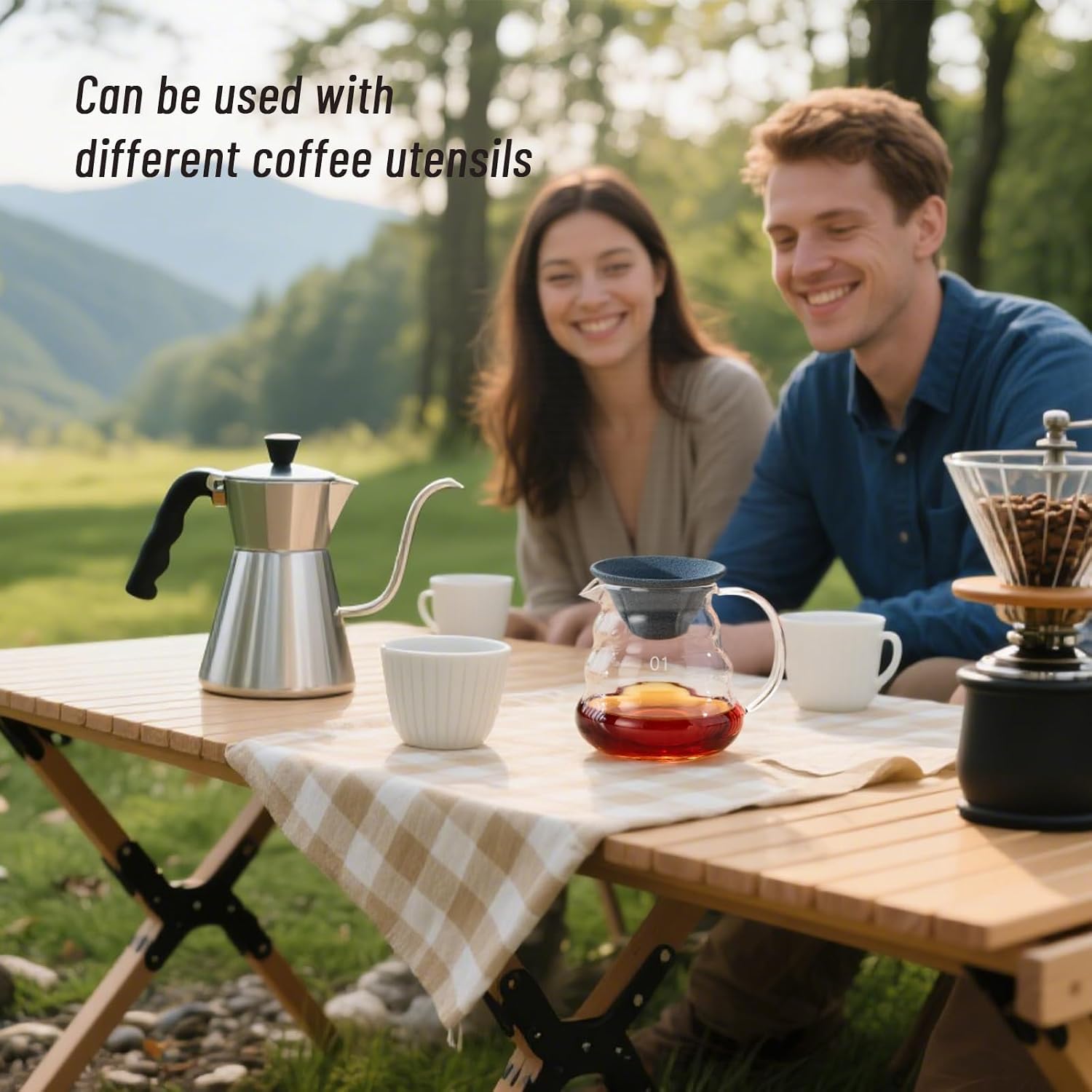 ALMEKAQUZ Creative Hand-Poured, Portable Coffee Dripper with Stand, Eco-Friendly Manual Pour Over Coffee Maker for Office, Travel, Home Brewing, Easy to Clean and Durable - الصورة 5