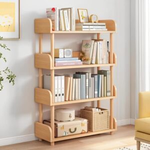 4-Tier Wooden Open Bookcase, Modern...