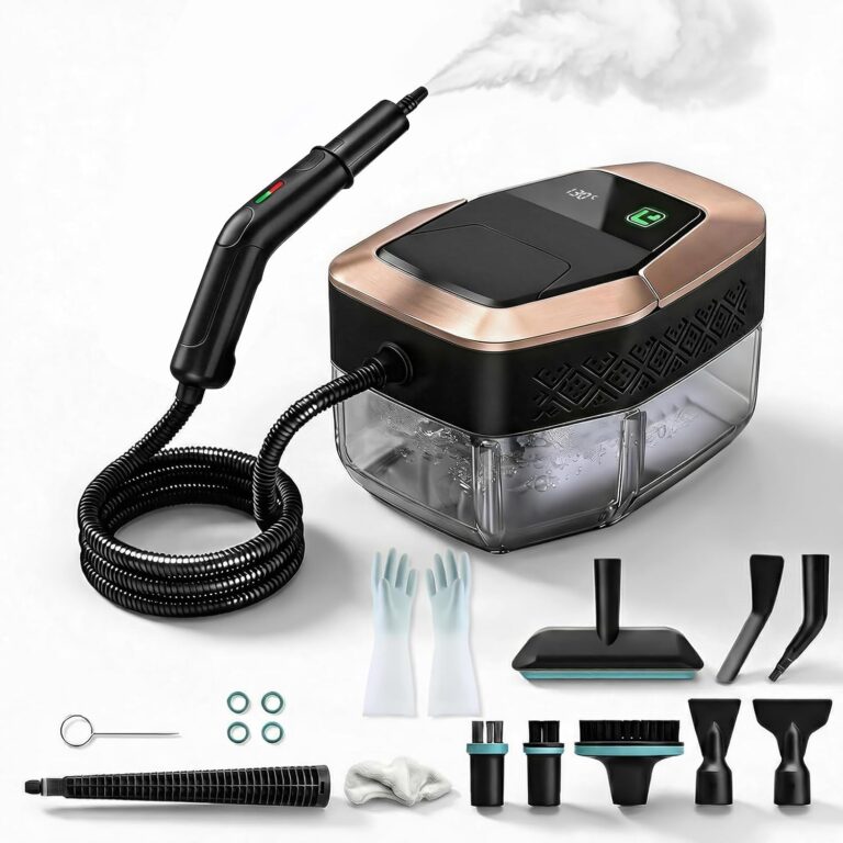 Steam Cleaner for Home & Car, 3-Level Adjustable Steamer for Cleaning with Temp Display,15s Fast Heat,1.8L Large Tank, 4Bar Powerful Steam for Grout,Grease,Tile,Couch,Toilet, Car Detailing(Rose Gold)