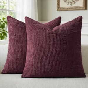 a moment Wine Red Chenille Throw Pi...