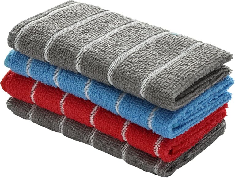 Lawazim 4 Piece Cleaning - Multi-Color Towel - 30x30cm - Highly Absorbent Reusable Microfiber Towels with Lint-Free Texture - Ideal for Kitchen, Car, Glass, and Multi-Surface Cleaning - Multi-Color
