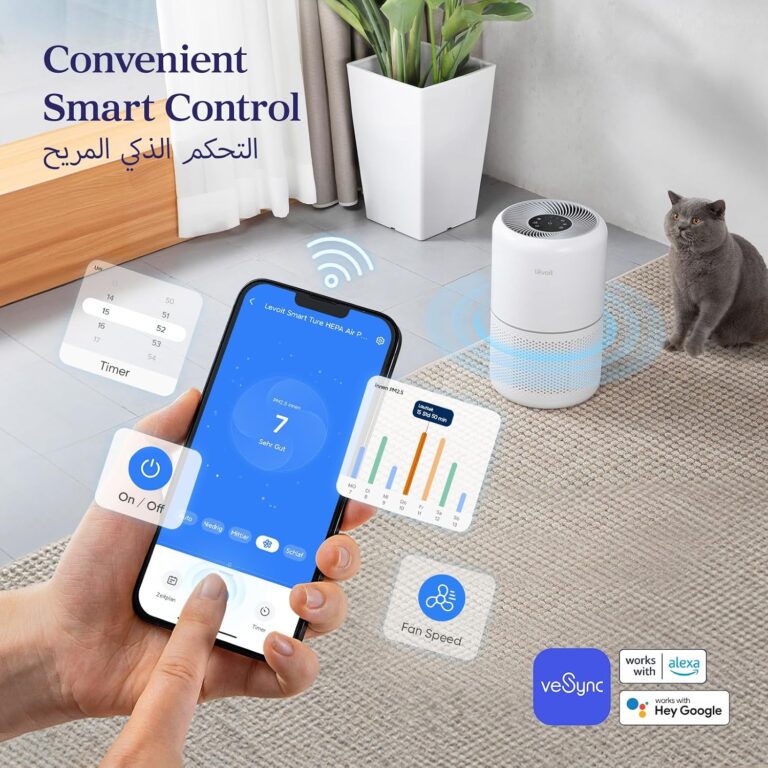 LEVOIT Smart Air Purifier with Plasma for Home Bedroom, H13 HEPA Filter with Air Quality Sensor, Removes 99.97% Pollen Allergies Dust Odours, Alexa Enabled with Quiet Auto Mode, Core300S Pro