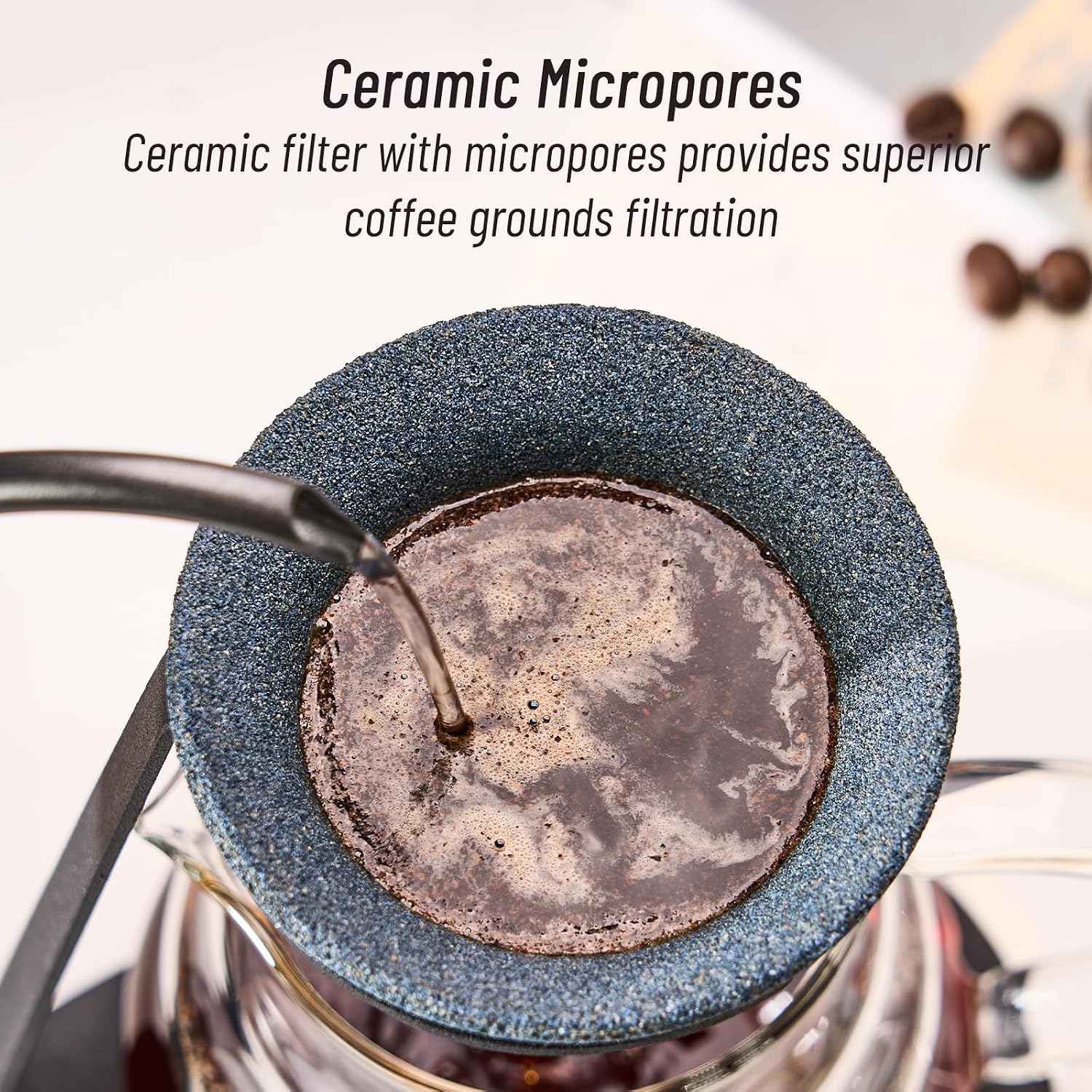 ALMEKAQUZ Creative Hand-Poured, Portable Coffee Dripper with Stand, Eco-Friendly Manual Pour Over Coffee Maker for Office, Travel, Home Brewing, Easy to Clean and Durable - الصورة 6