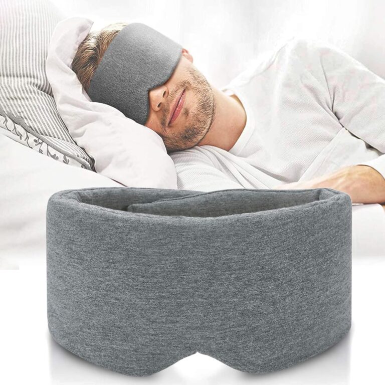 Handmade Cotton Sleep Mask - New Design Light Blocking Sleeping Eye Mask Soft and Comfortable Eye Shape Blinder Blindfold Airplane with Pouch for Nap Sleeping Travel for Women Men Kids(Gray Modal)