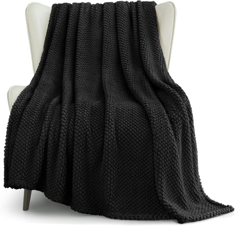 Whale Flotilla Extra Large Fuzzy Fleece Throw Blanket for Couch, 50x70 Inch Fluffy Warm Soft Jacquard Blankets for All Season, Lightweight and Cozy, Black | 50x70 Inch, Black, Suitable for Sofa Chair Bed, Fluffy Fuzzy Jacquard Blankets for All Season, Lightweight and Cozy