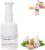 Manual Vegetable and Fruit Chopper for Onion, Garlic, Nut – Hand Press Food Chopper for Kitchen, Dishwasher Safe (White)