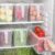 Food Storage Boxes With Lids Freezer Safe Volwco 3 Pcs 4.7L Large Plastic Kitchen Refrigerator Stackable Food Fruit Storage Containers With Handle