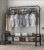 Al Mufarrej Housewares Al-Mufarrej Metal Clothes Hanger with Wheels, 150 cm x 57 cm x 110 cm Size, Black