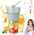 DHB tech Portable Juicer Cup, 6 Blade Wireless Electric Juice Mixer, Fruit Juice Blender with Self Contained Straw, lanyard and USB Cable, Juicer for Travel, Outdoor, Gym, Office, 350ML