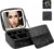 ONECIRCLE makeup bag with LED mirror,Adjustable Brightness LED Cosmetic Train Case with brush storage board suitable for travel and daily make up (classic black)