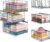 3-Tier Stackable Closet Organizers and Storage Shelves, Clothes Shelf Organizer Basket Bins, Foldable Sweater Storage for Closet Organizer System, Black
