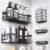 EUDELE Shower Caddy 5 Pack,Adhesive Shower Organizer for Bathroom Storage&Home Decor&Kitchen,No Drilling,Large Capacity,Rustproof Stainless Steel Bathroom Organizer,Shower Shelves for Inside Shower
