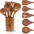 Mars Sports 6 Pcs Wooden Kitchen Utensils Set, Natural Teak Wood Spoons & Spatulas for Cooking, Non-Stick Cookware Safe, Comfort Grip Kitchen Tools Set for Home & Professional Use